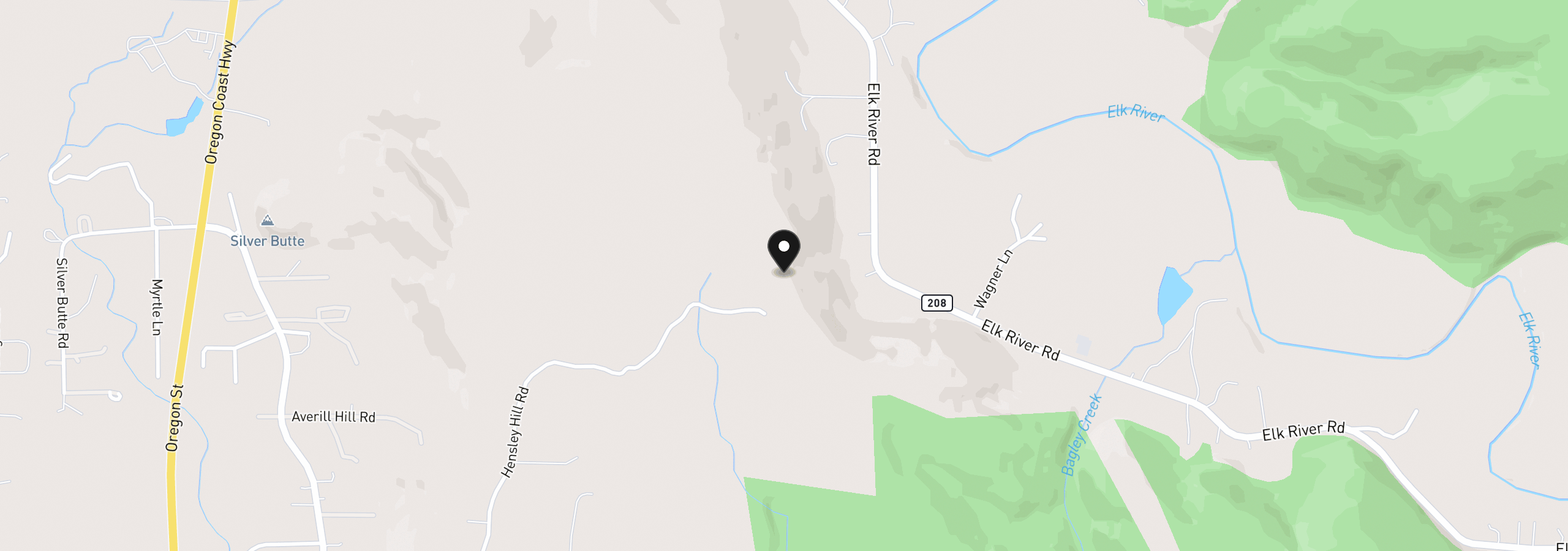 Map showing the location of Hensley Hill Rd, Port Orford, OR 97465
