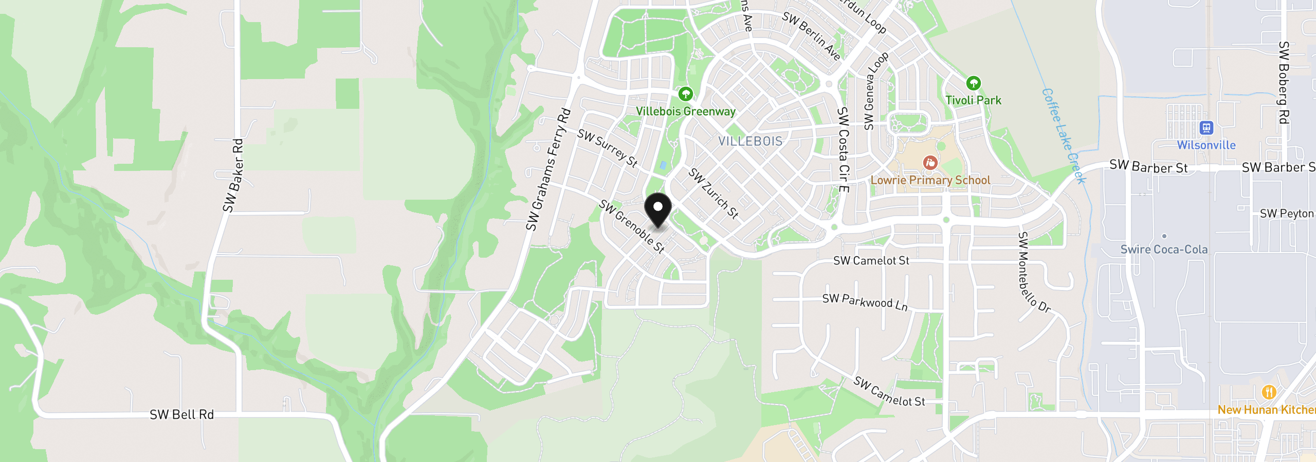 Map showing the location of 29266 SW Villebois Dr S, Wilsonville, OR 97070