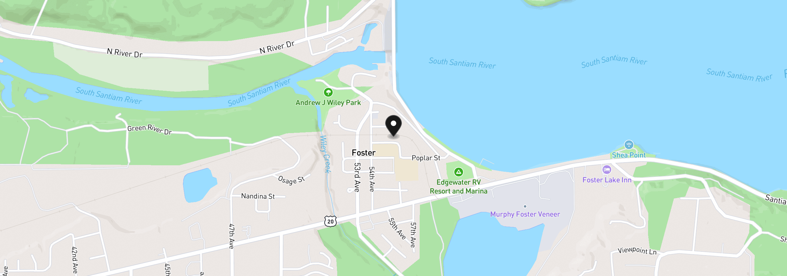 Map showing the location of 5550 Quince St, Sweet Home, OR 97386