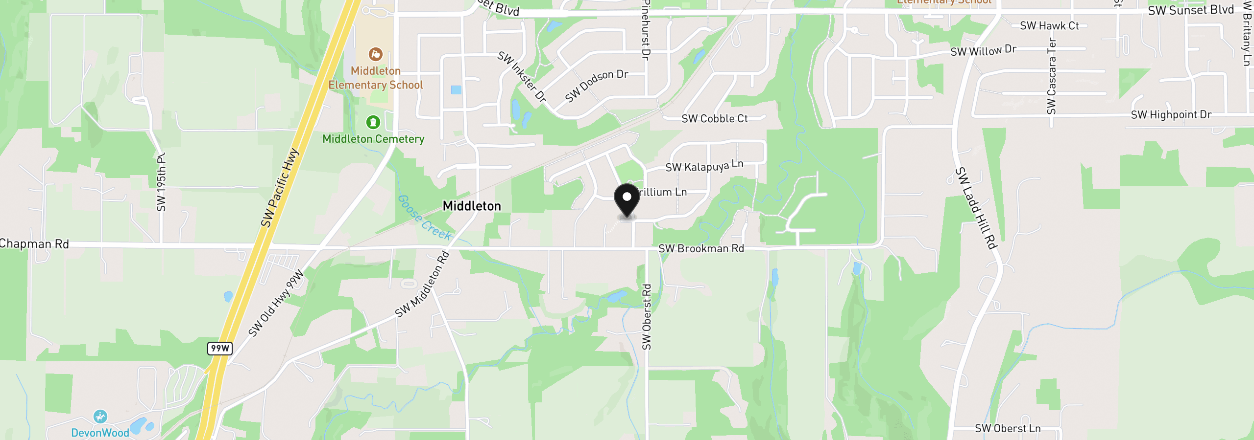 Map showing the location of 17673 SW Wapato Island Dr, Sherwood, OR 97140