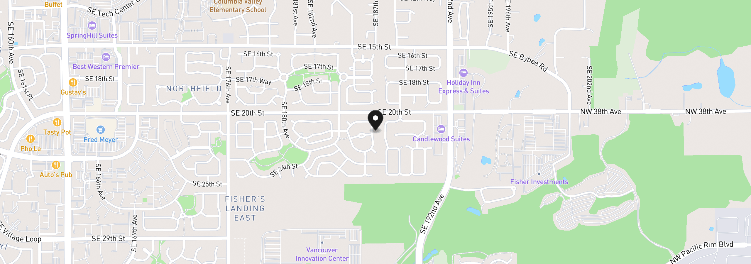 Map showing the location of 2115 SE 186th Ave, Vancouver, Wa 98683