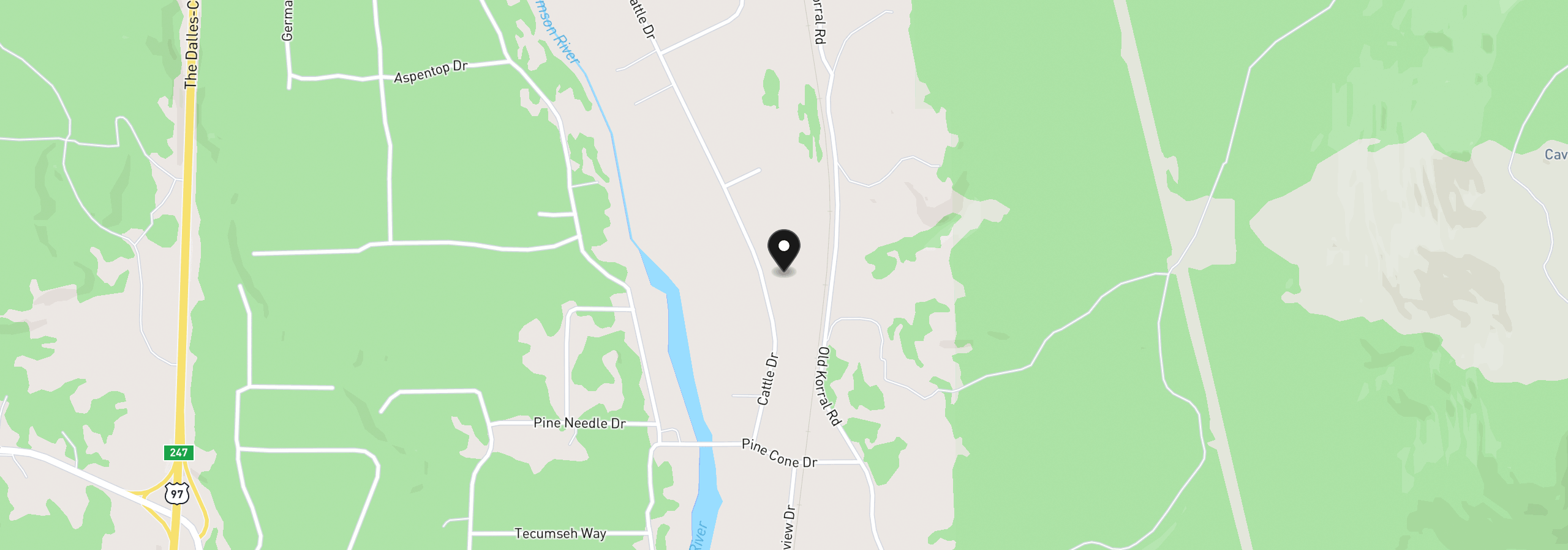 Map showing the location of 0 Cattle Dr, Chiloquin, OR 97624
