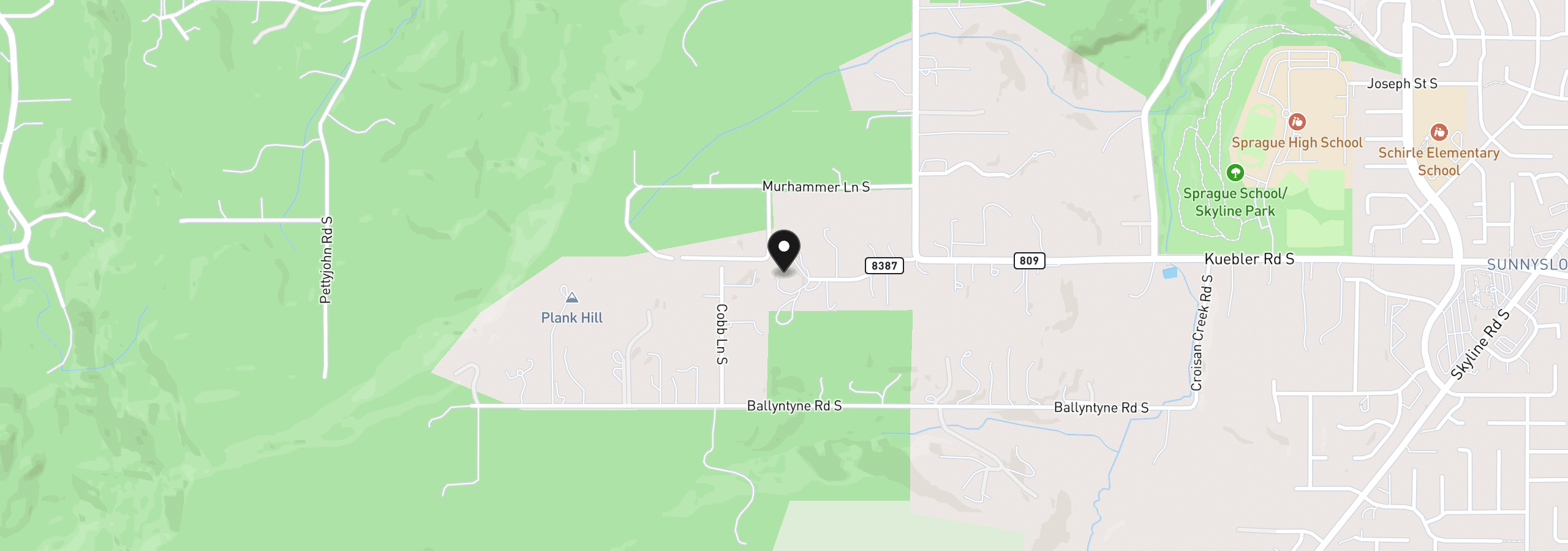 Map showing the location of 3252 Mount Kuebler Dr, Salem, OR 97302