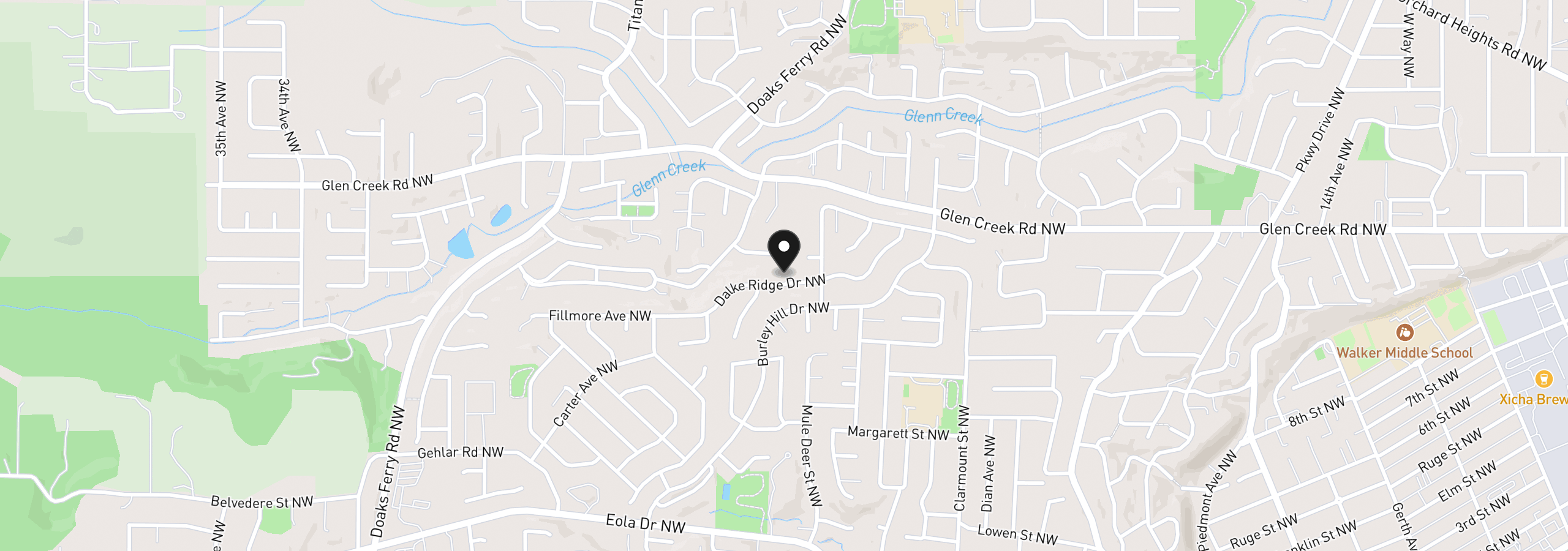 Map showing the location of 2369 Dalke Ridge Dr NW, Salem, OR 97304