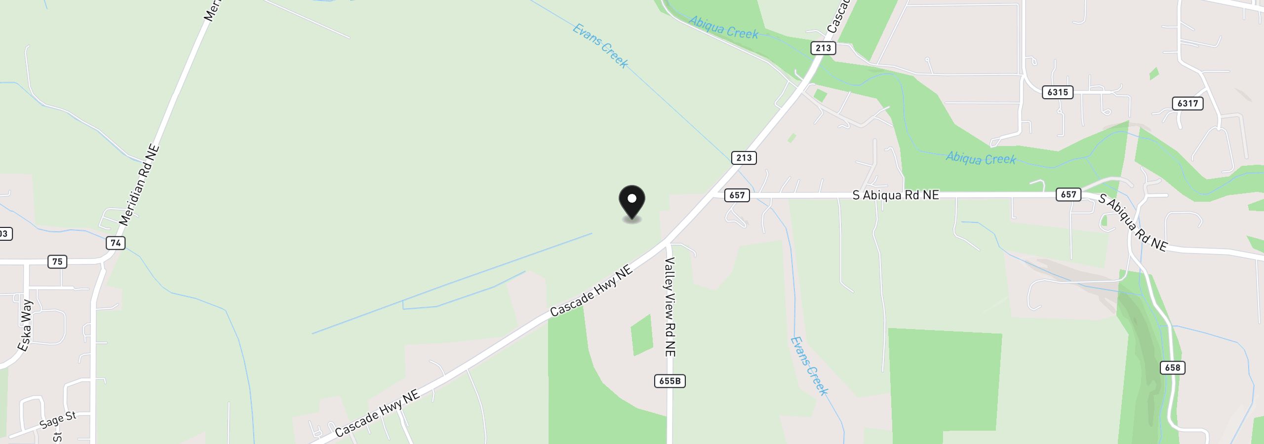 Map showing the location of 6617 Cascade Hwy, Silverton, OR 97381
