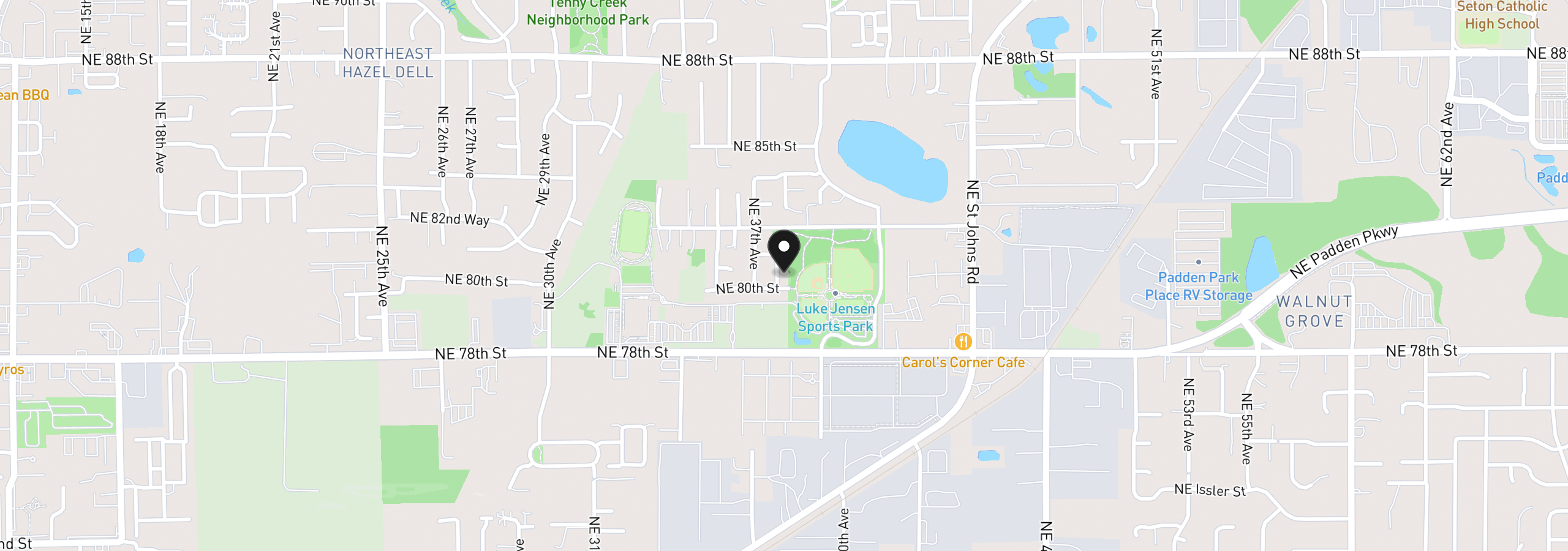Map showing the location of 8009 NE 38th Ave, Vancouver, Wa 98665