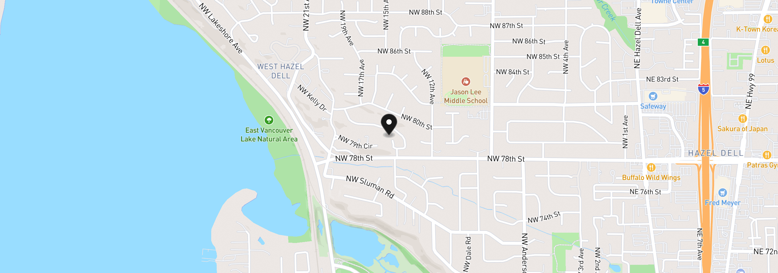 Map showing the location of 7902 NW 14th Ct, Vancouver, Wa 98665