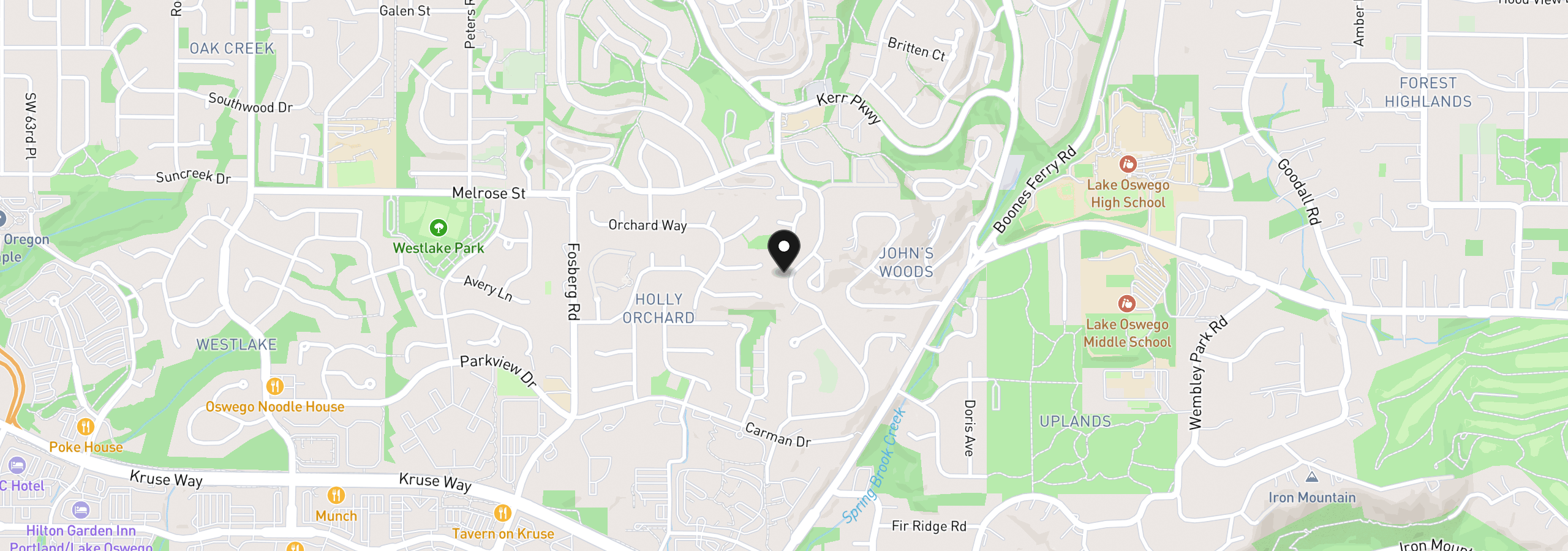 Map showing the location of 29 Touchstone, Lake Oswego, OR 97035