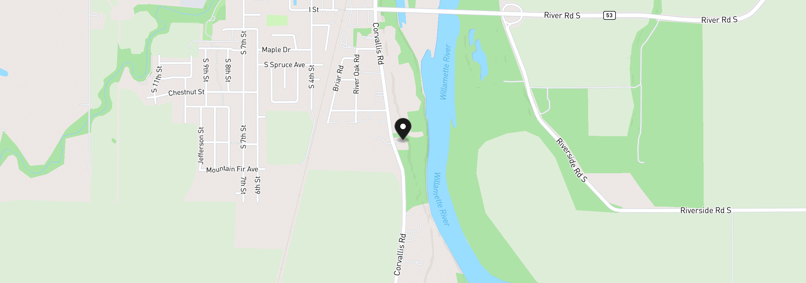 Map showing the location of 6520 Corvallis Rd, Independence, OR 97351