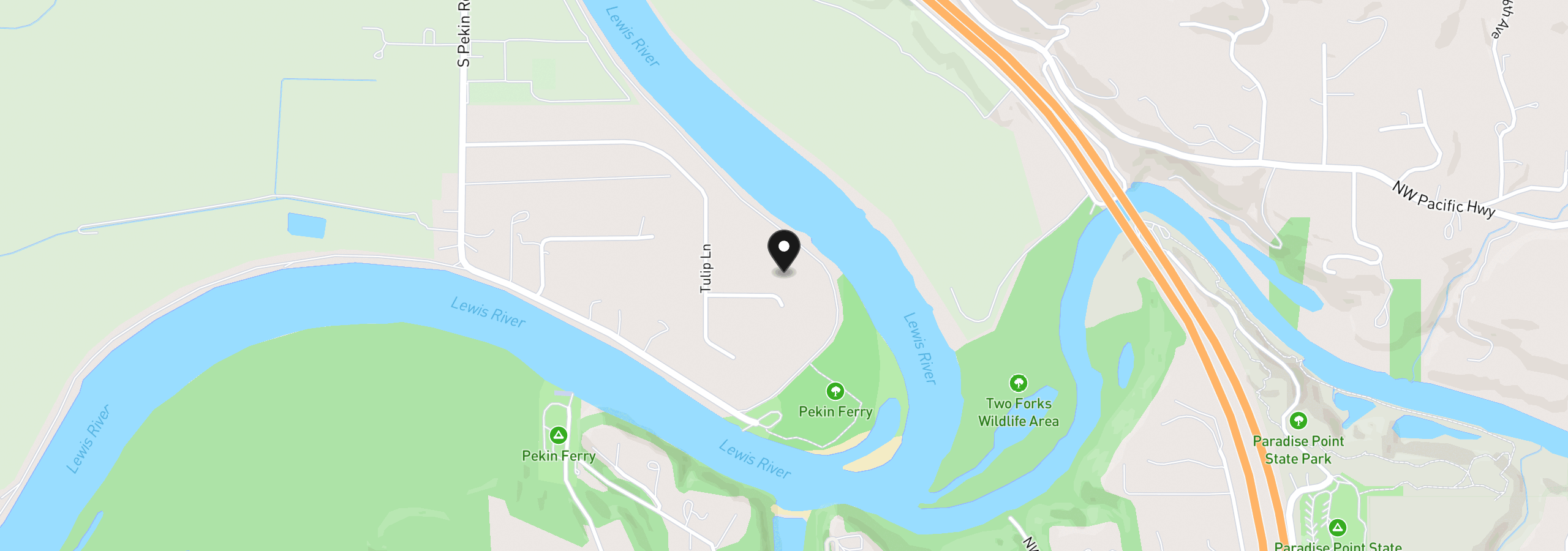 Map showing the location of 136 Klazina Ct, Woodland, Wa 98674