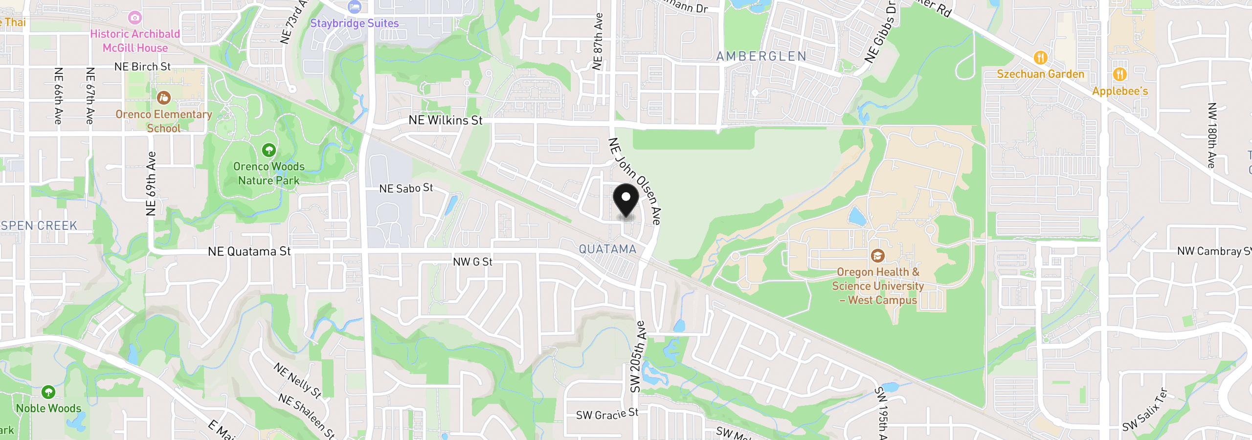 Map showing the location of 632 NE Garswood Ln, Beaverton, OR 97006