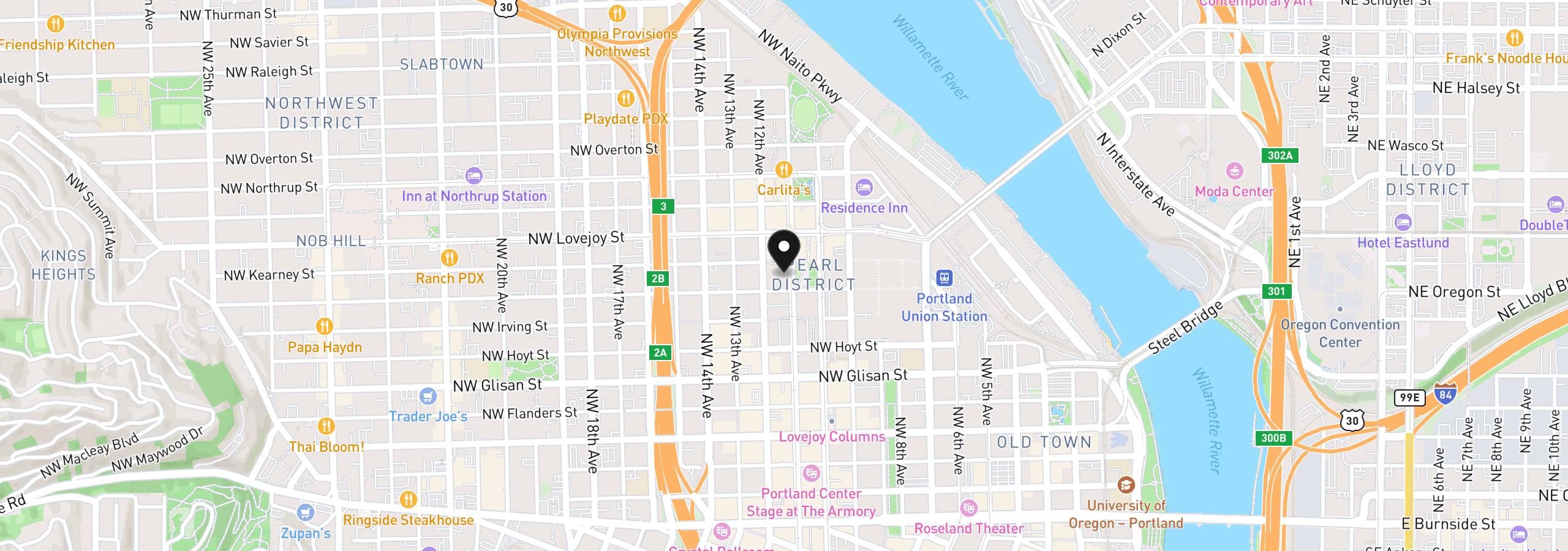 Map showing the location of 821 NW 11th Ave 609, Portland, OR 97209