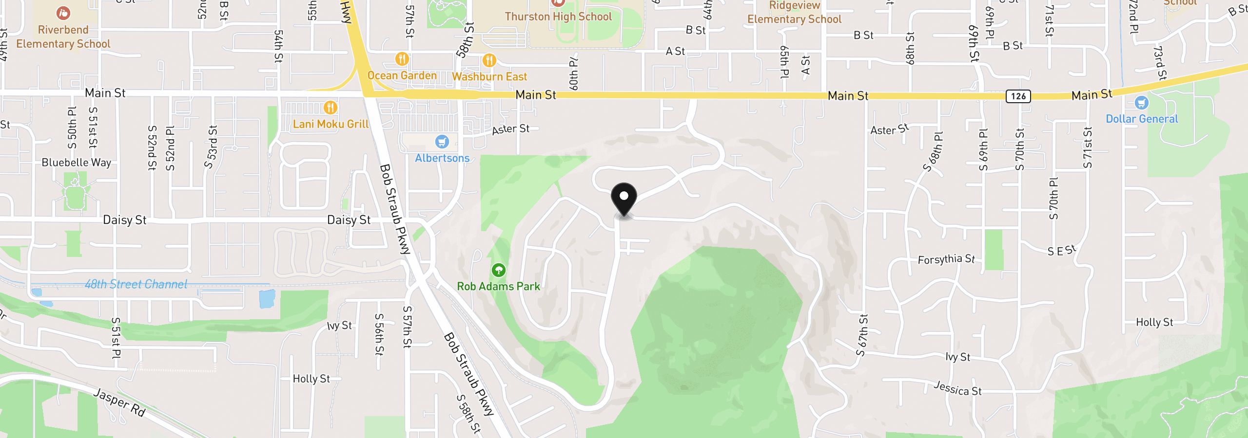 Map showing the location of 6107 Forest Ridge Dr, Springfield, OR 97478