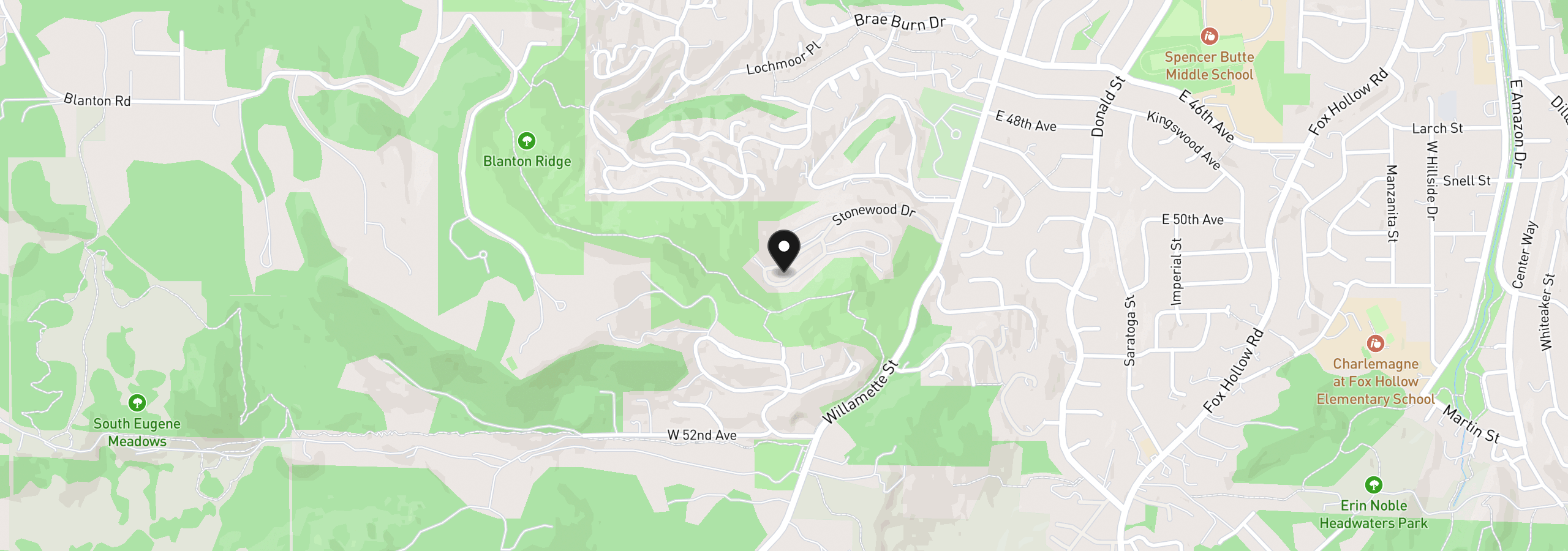 Map showing the location of 223 Trailside Loop, Eugene, OR 97405