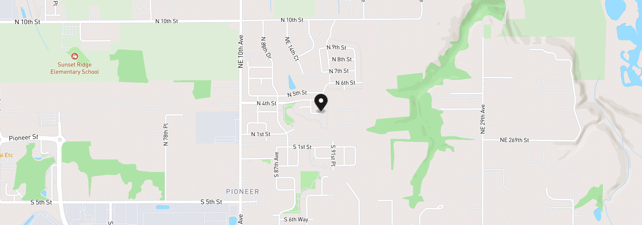 Map showing the location of 209 N 89th Loop 243, Ridgefield, Wa 98642
