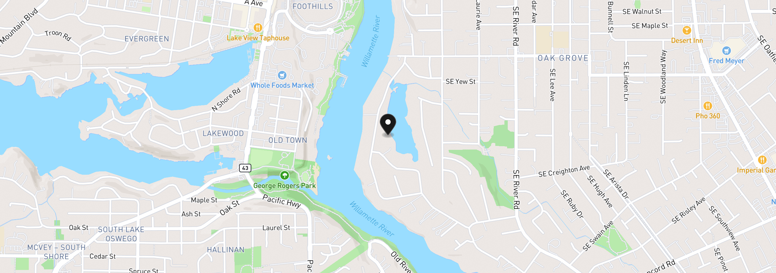 Map showing the location of 15212 SE River Forest Dr, Milwaukie, OR 97267