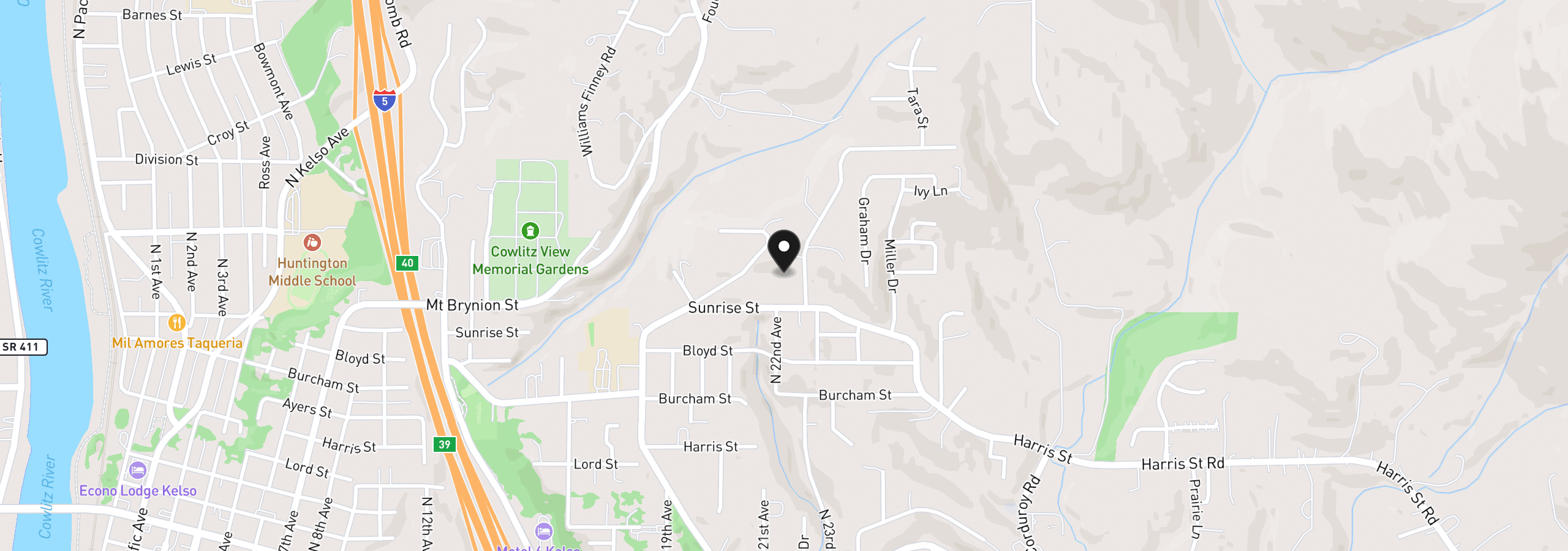 Map showing the location of 0 Beshel Heights Rd, Kelso, Wa 98626