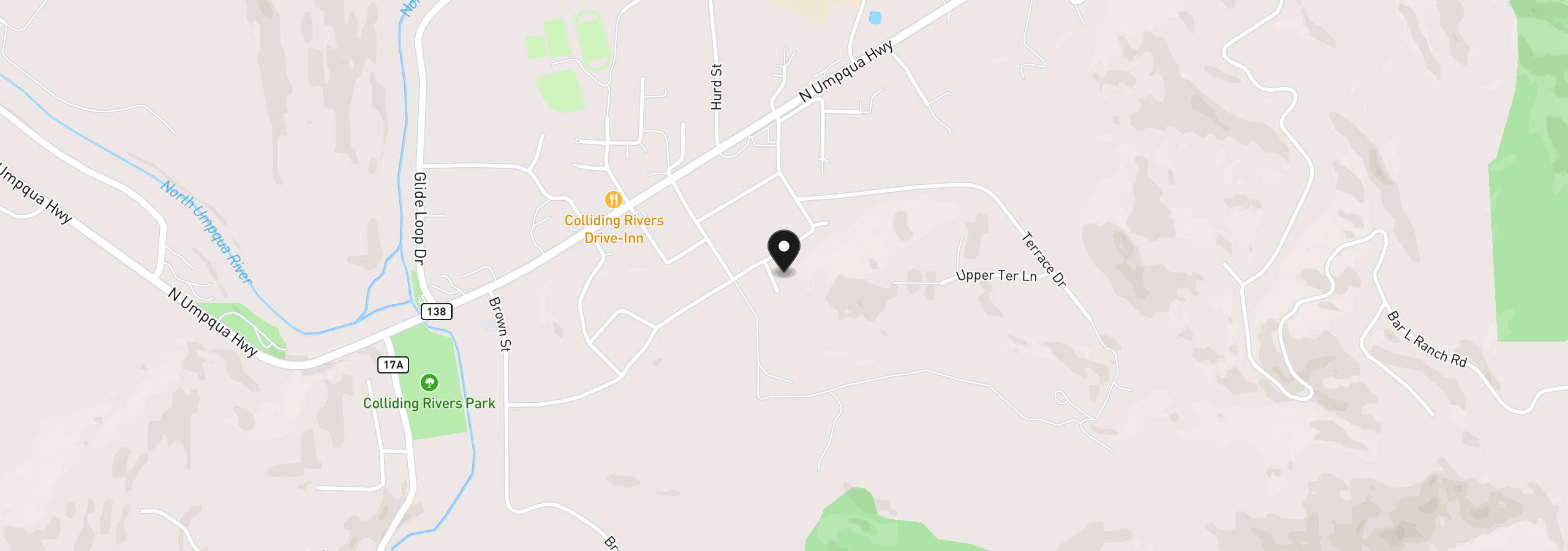 Map showing the location of 691 Grandview St, Glide, OR 97443