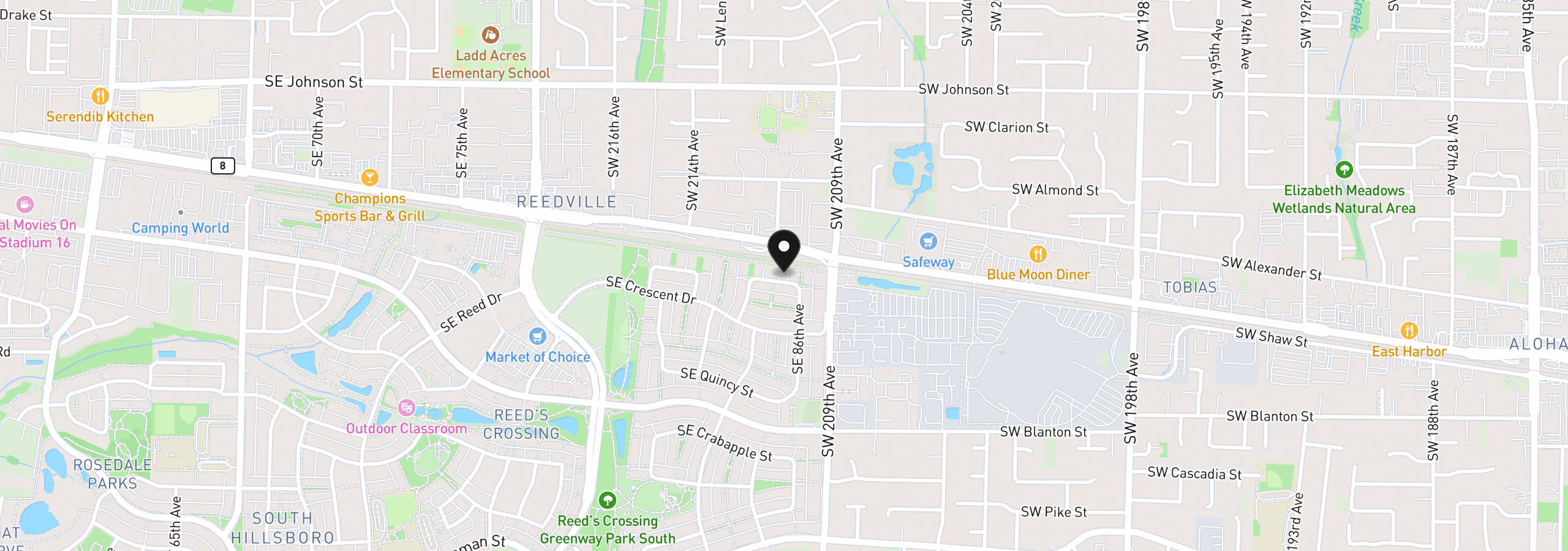 Map showing the location of 3275 SE Bend Ln, Hillsboro, OR 97123