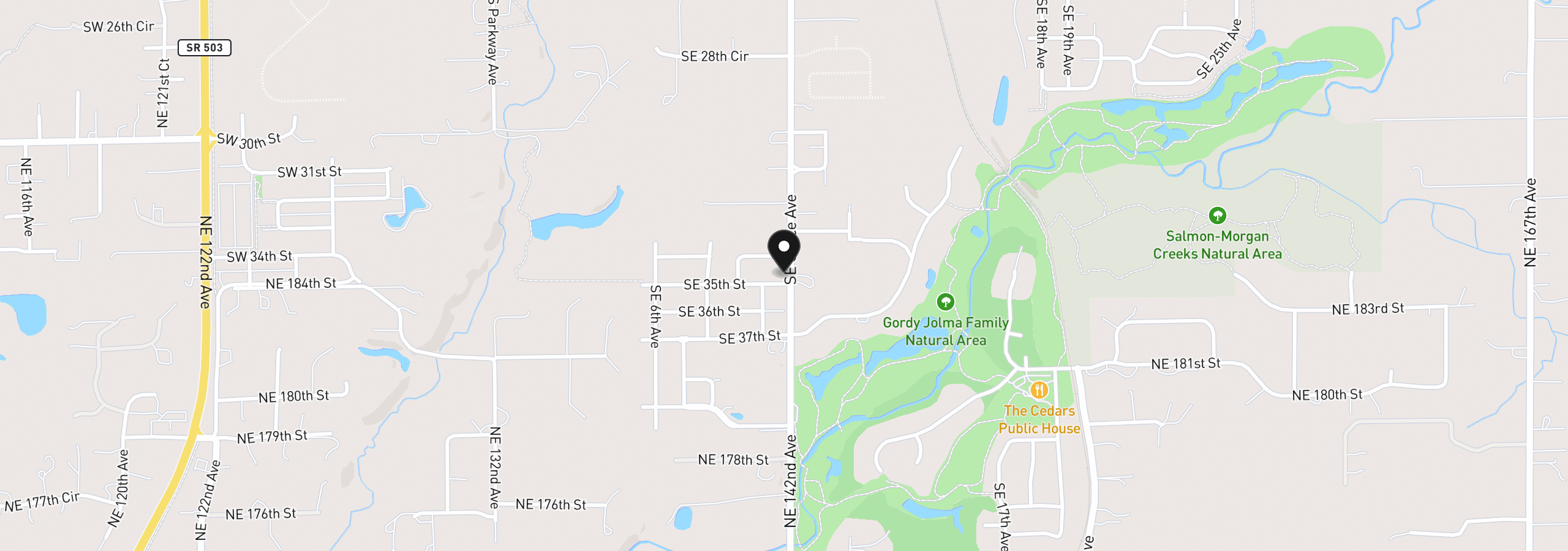 Map showing the location of 916 SE 35th St, Battle Ground, Wa 98604