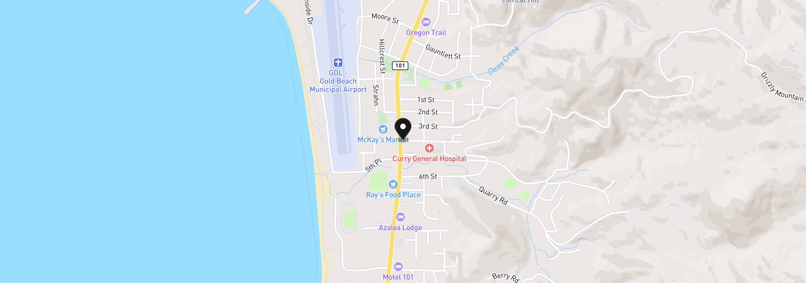 Map showing the location of 94112 4th St, Gold Beach, OR 97444