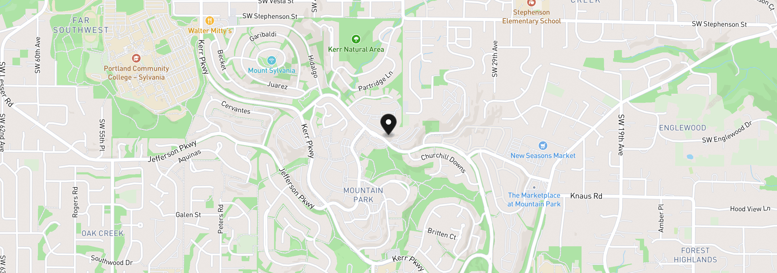 Map showing the location of 48 Oswego Smt, Lake Oswego, OR 97035