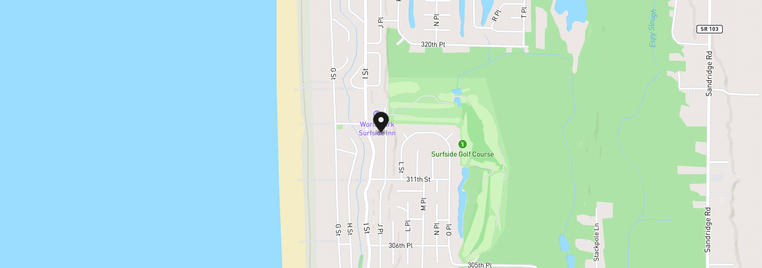 Map showing the location of 31405 J Pl, Ocean Park, Wa 98640