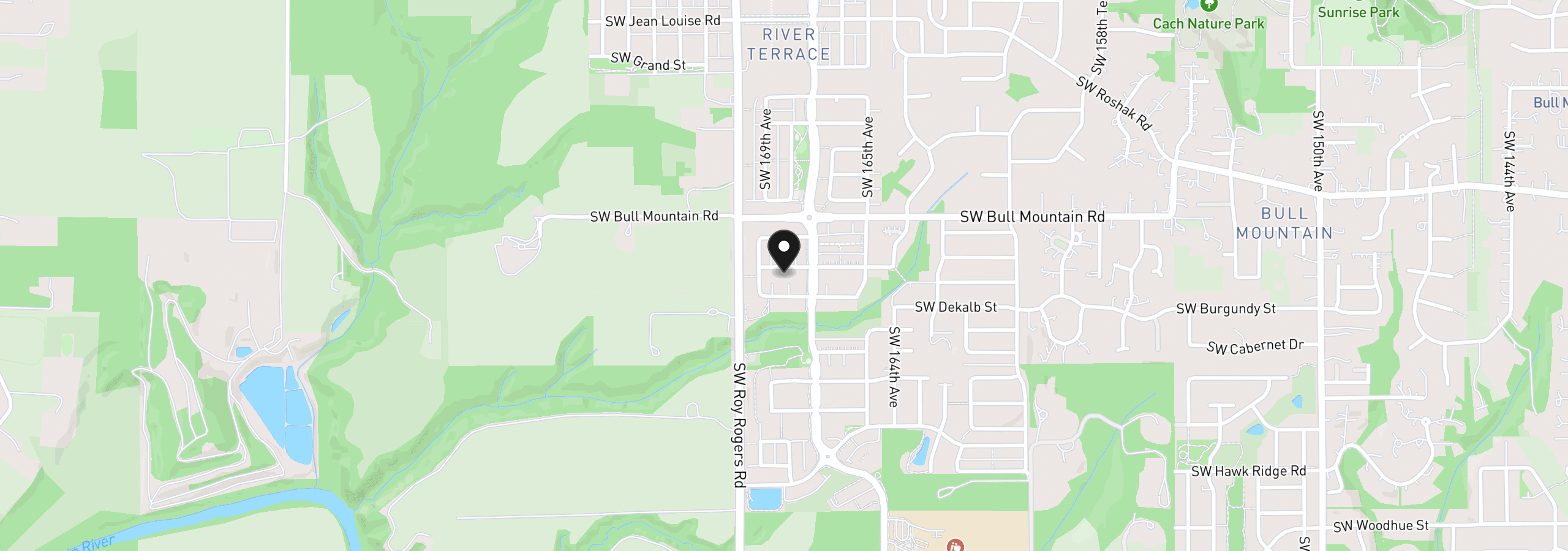 Map showing the location of 16834 SW Beemer Ln, Portland, OR 97224