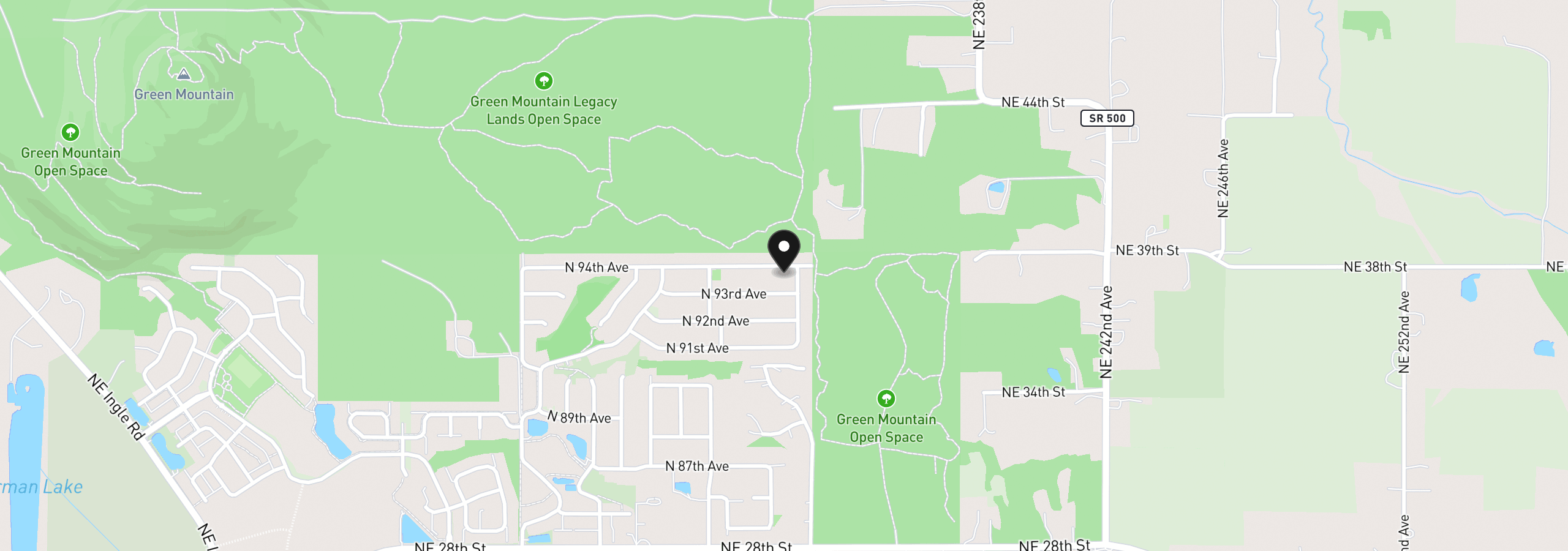 Map showing the location of 5206 N 94th Ave, Camas, Wa 98607