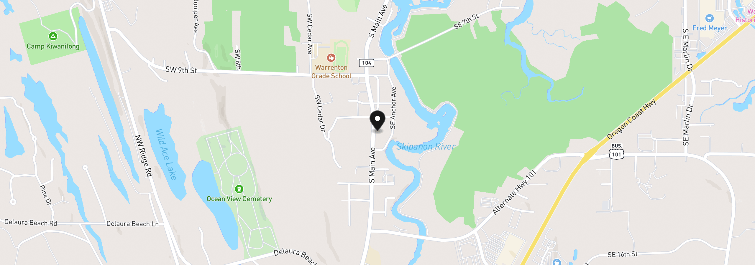 Map showing the location of 1196 S Main Ave, Warrenton, OR 97146