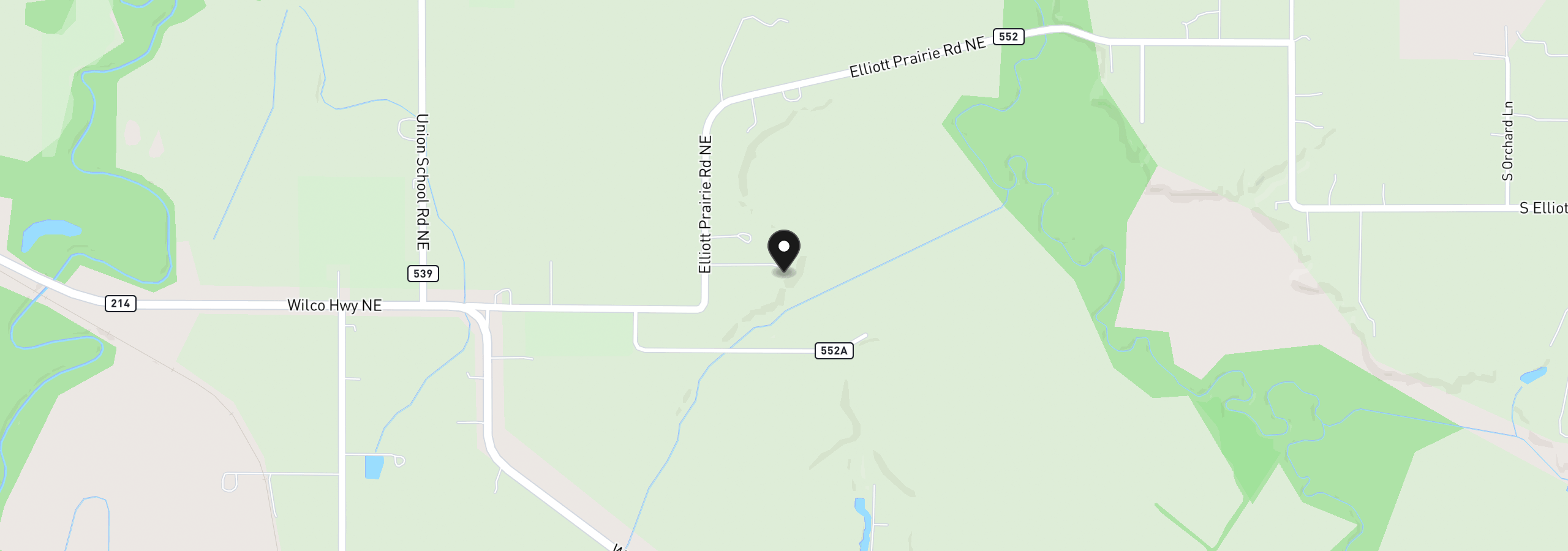 Map showing the location of 12784 Elliott Prairie Rd NE, Woodburn, OR 97071