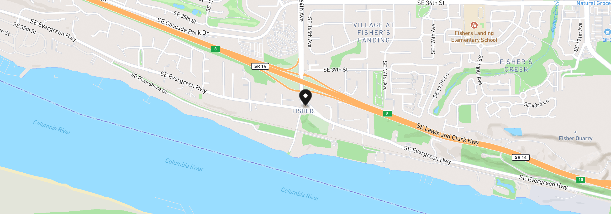 Map showing the location of 0 SE 164th Ave, Vancouver, Wa 98683
