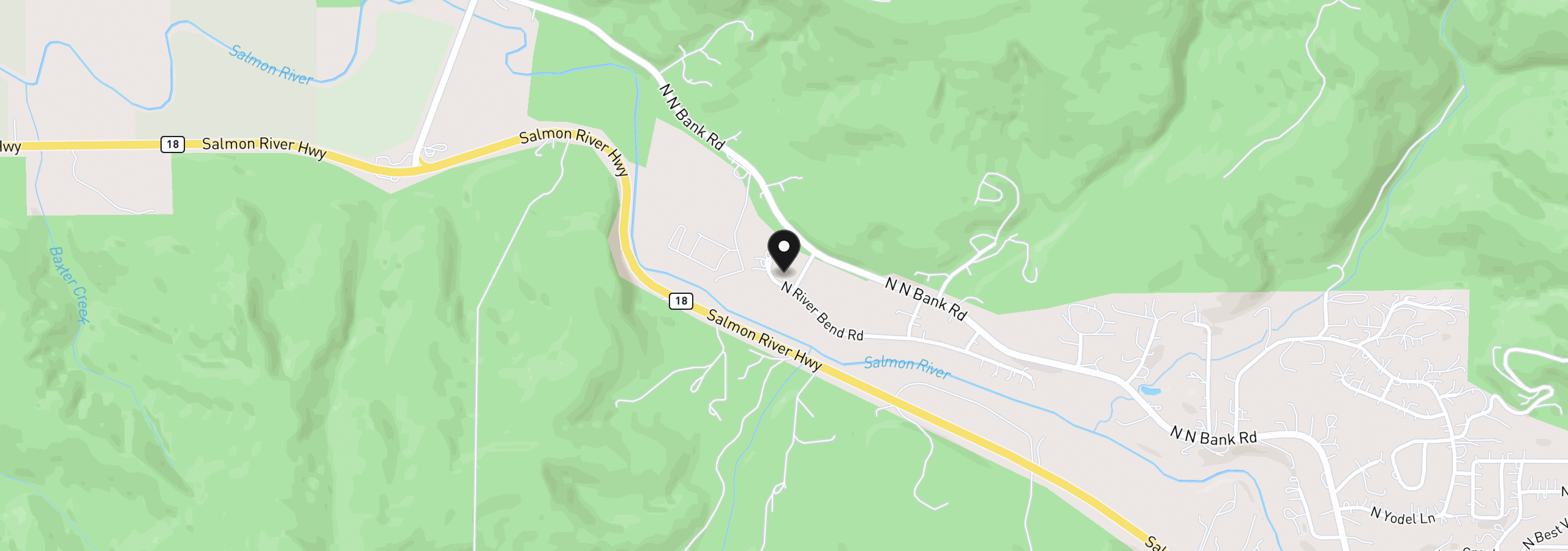 Map showing the location of 725 N River Bend Rd, Otis, OR 97368