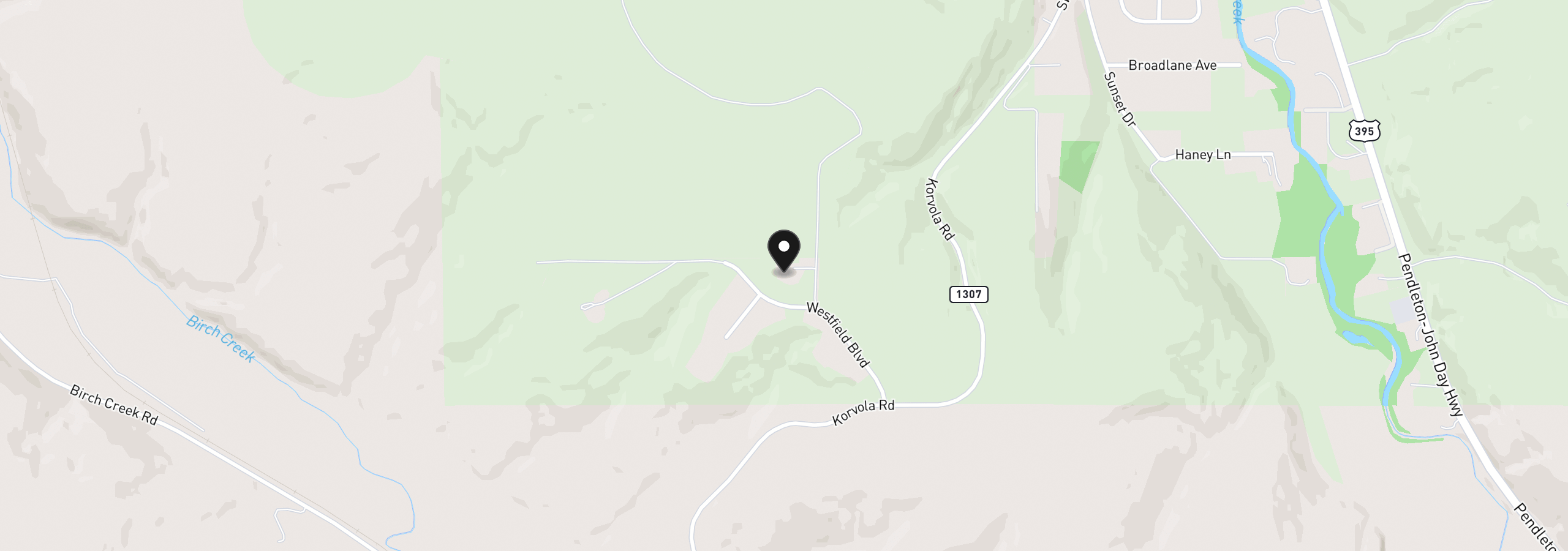Map showing the location of 72166 Westfield Blvd, Pendleton, OR 97801