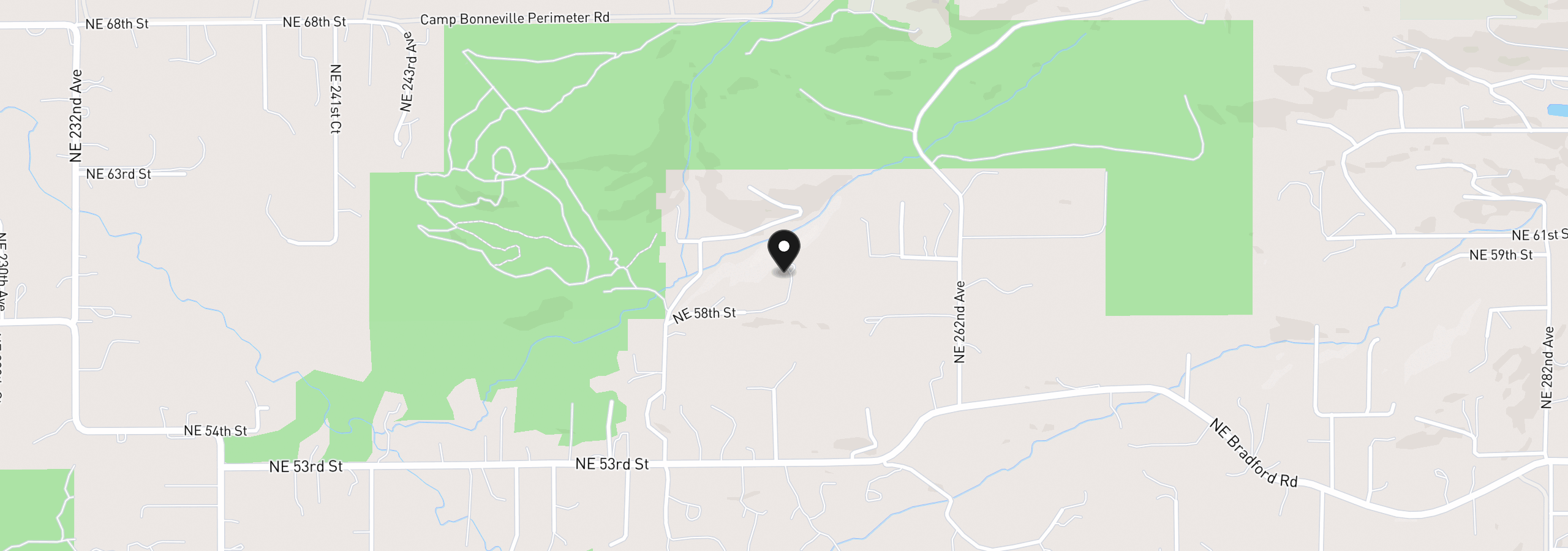 Map showing the location of 25520 NE 58th St, Vancouver, Wa 98682