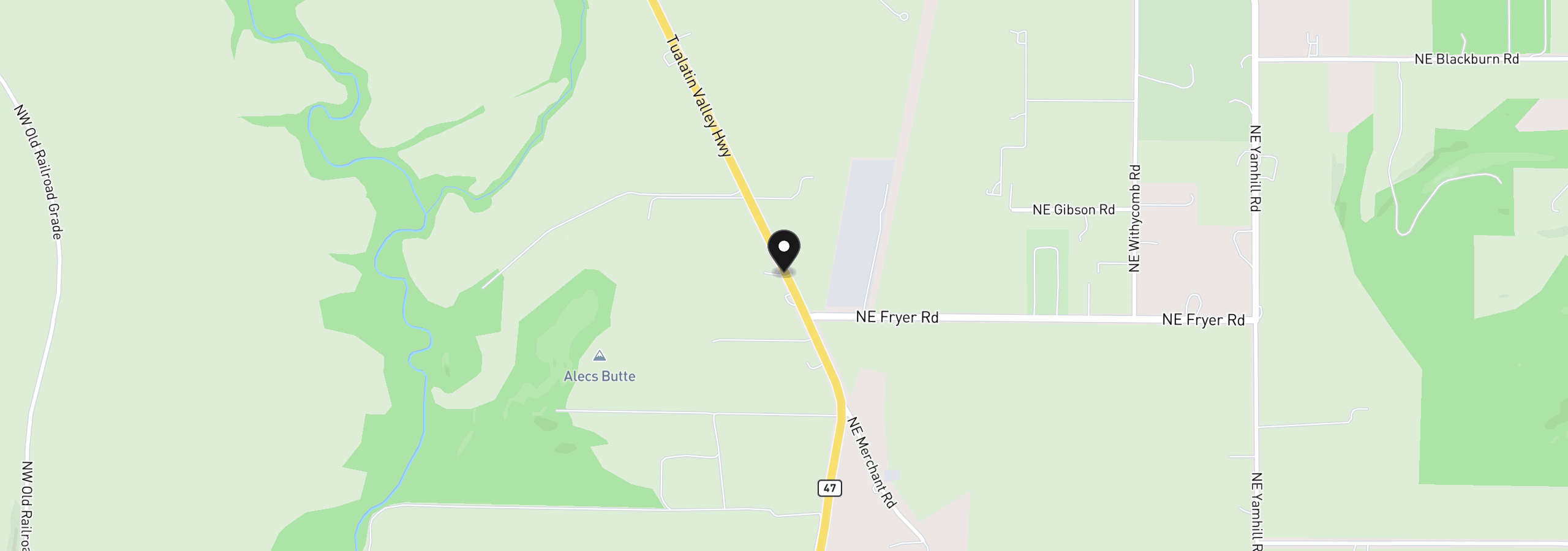 Map showing the location of 14469 Highway 47, Yamhill, OR 97148