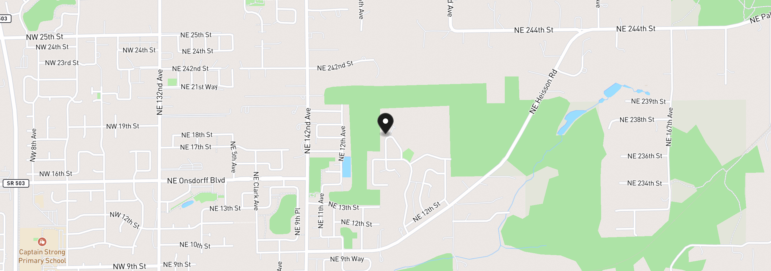 Map showing the location of 1720 NE 16th Loop, Battle Ground, Wa 98604