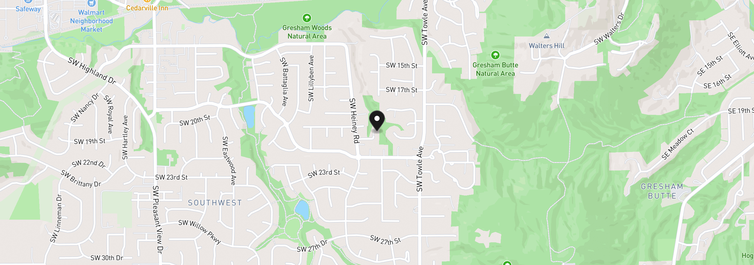 Map showing the location of 1944 SW 20th Ct, Gresham, OR 97080