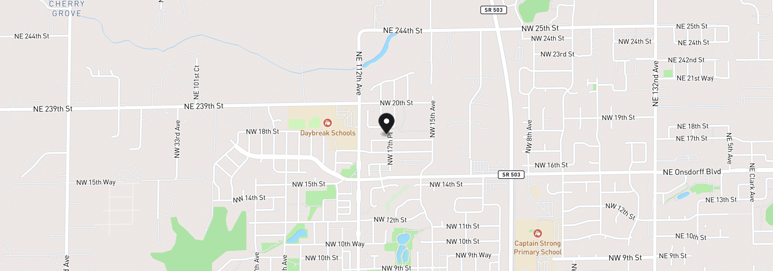 Map showing the location of 1722 NW 18th St, Battle Ground, Wa 98604