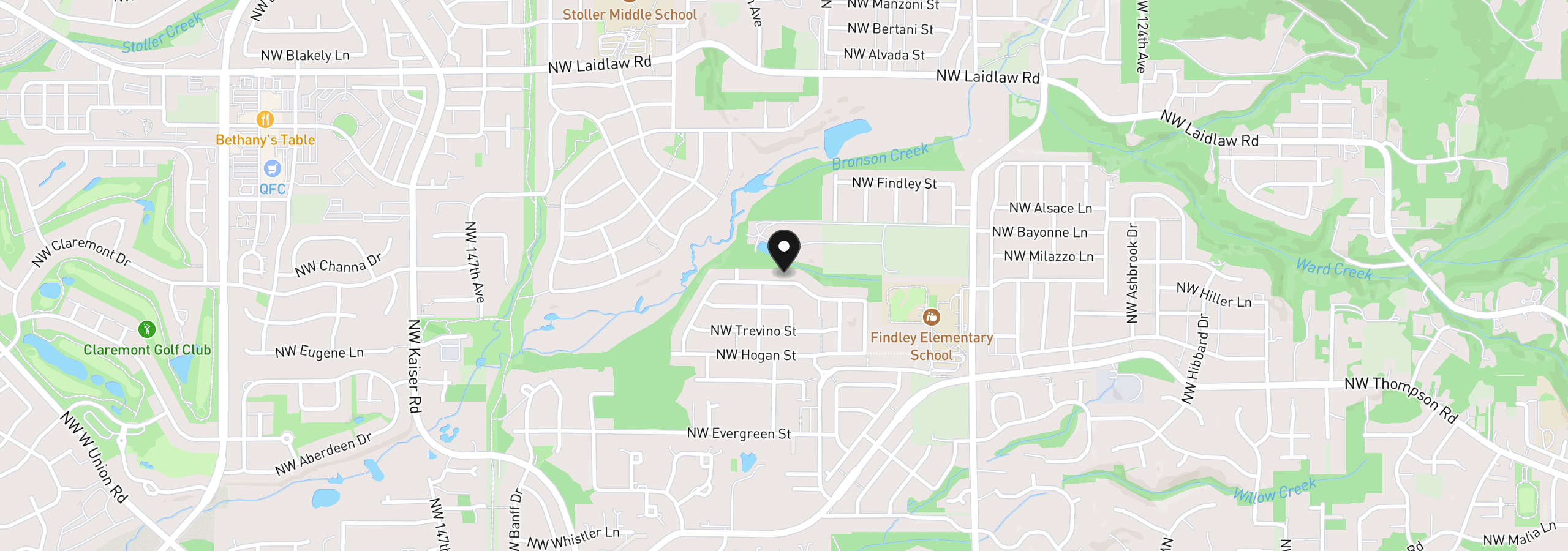 Map showing the location of 13629 NW Payne Dr, Portland, OR 97229