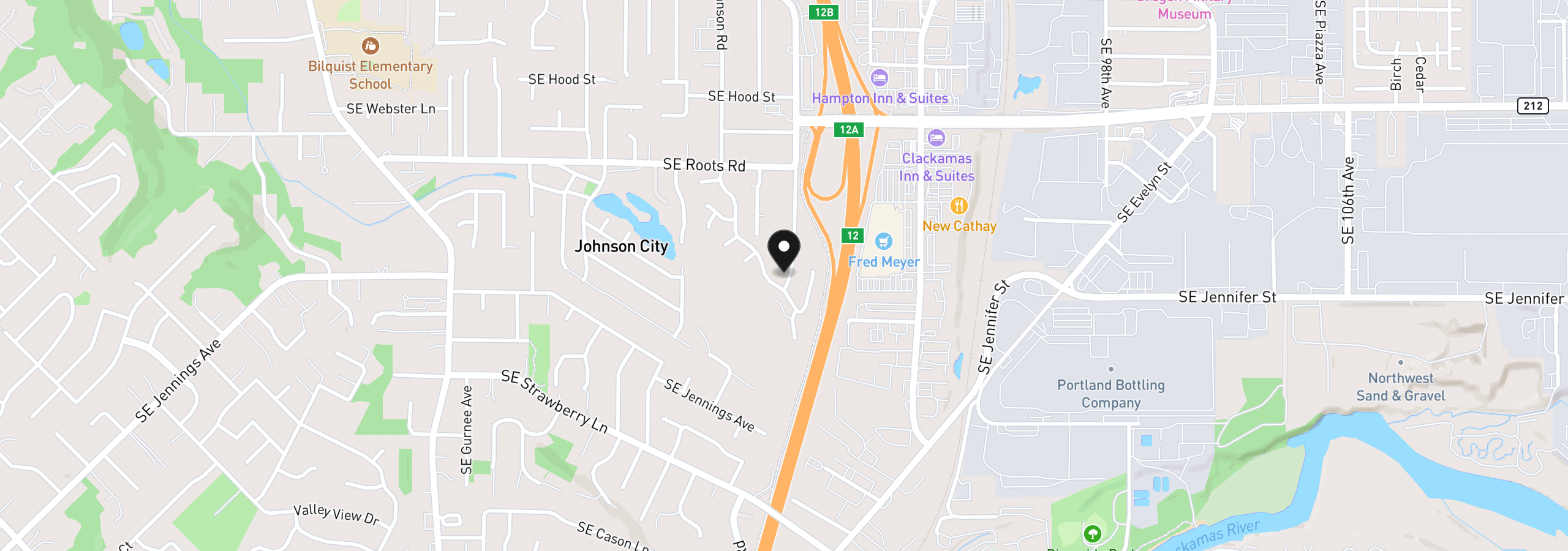 Map showing the location of 8851 SE Shadow Brook Ct Sp #85, Clackamas, OR 97015