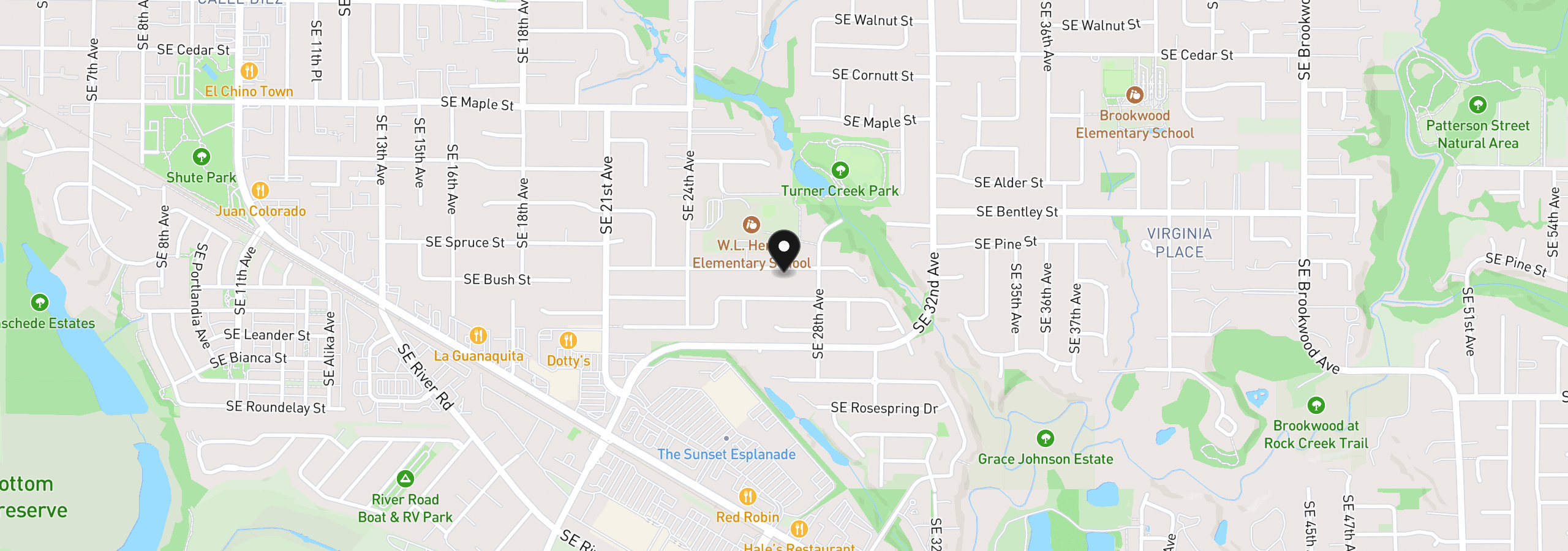 Map showing the location of 2706 SE Spruce St, Hillsboro, OR 97123
