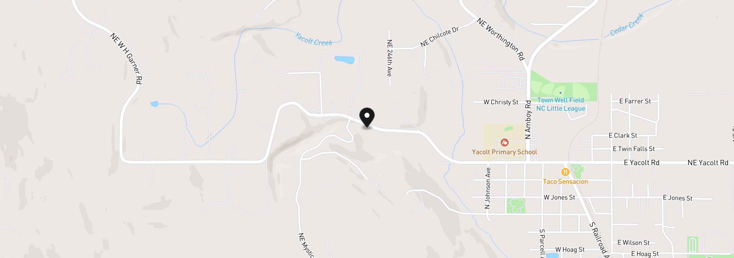 Map showing the location of 24511 NE W H Garner Rd, Yacolt, Wa 98675