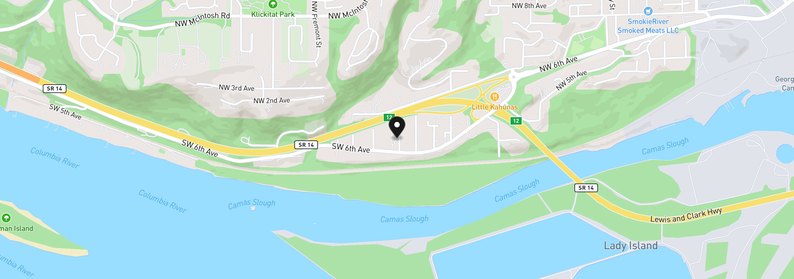 Map showing the location of 2311 SW 6th Ave D2, Camas, Wa 98607