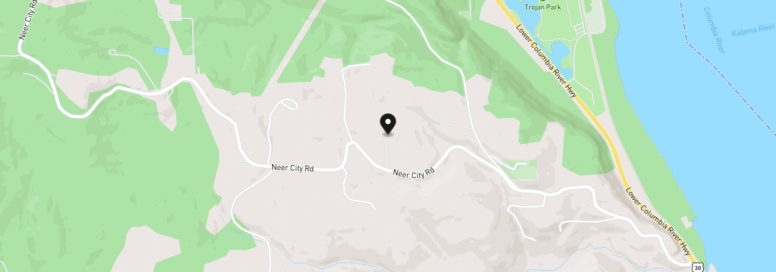 Map showing the location of 70896 Neer City Rd, Rainier, OR 97048
