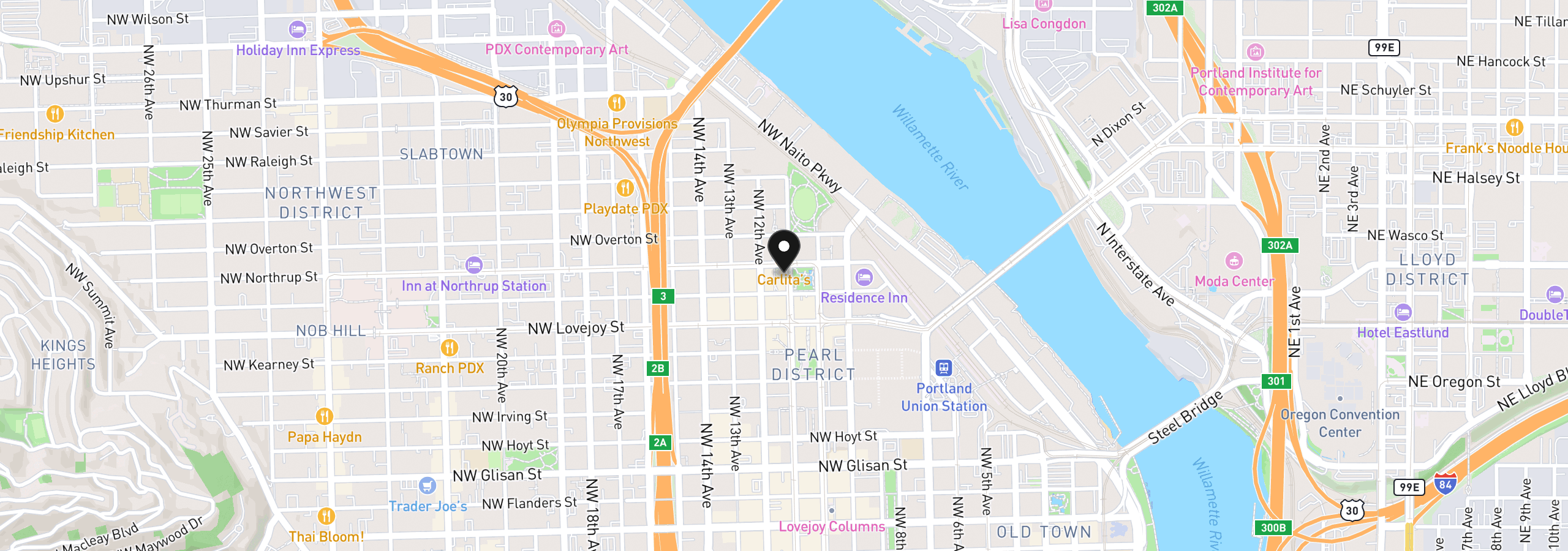 Map showing the location of 1133 NW 11th Ave 701, Portland, OR 97209