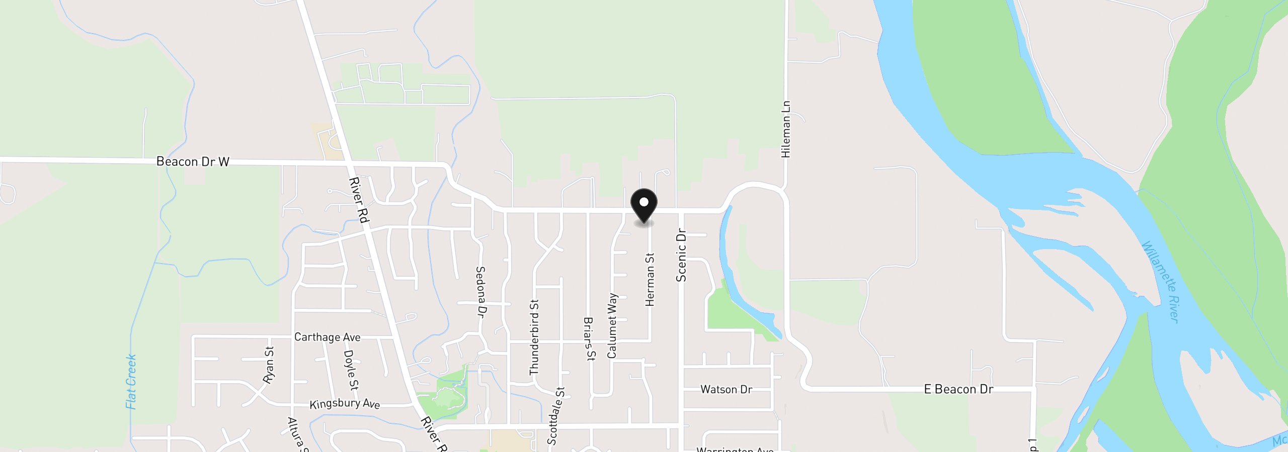 Map showing the location of 4874 Herman St, Eugene, OR 97404