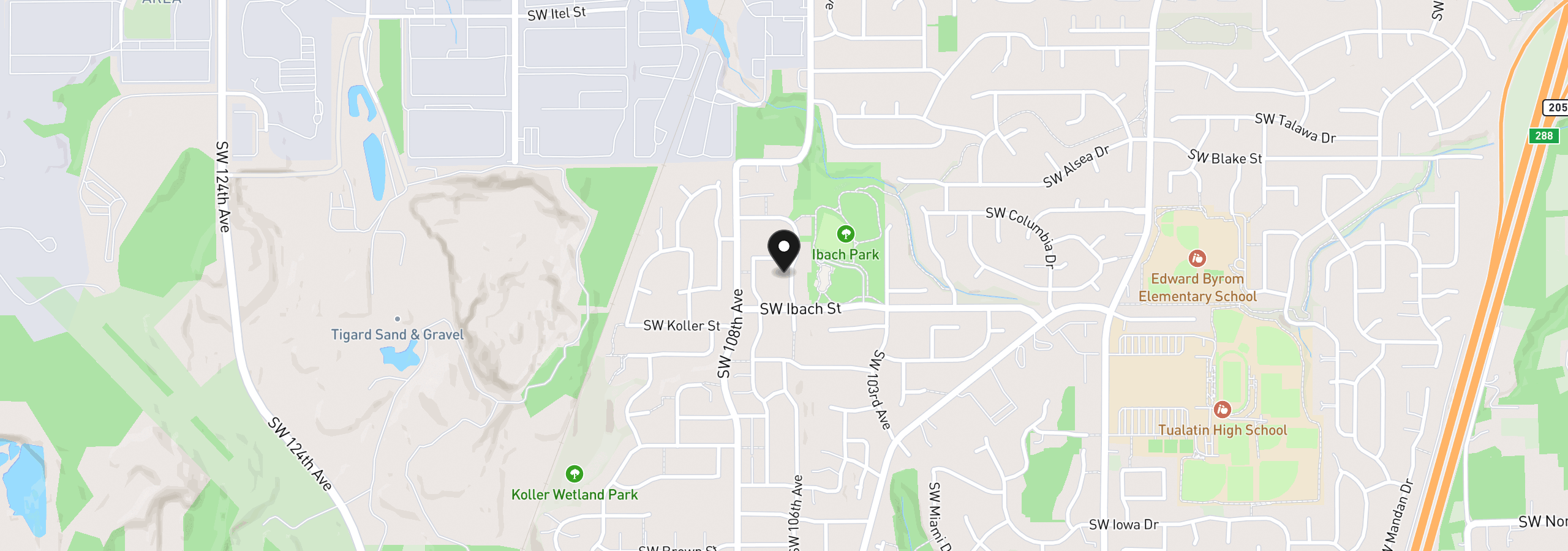 Map showing the location of 21885 SW 106th Ave, Tualatin, OR 97062