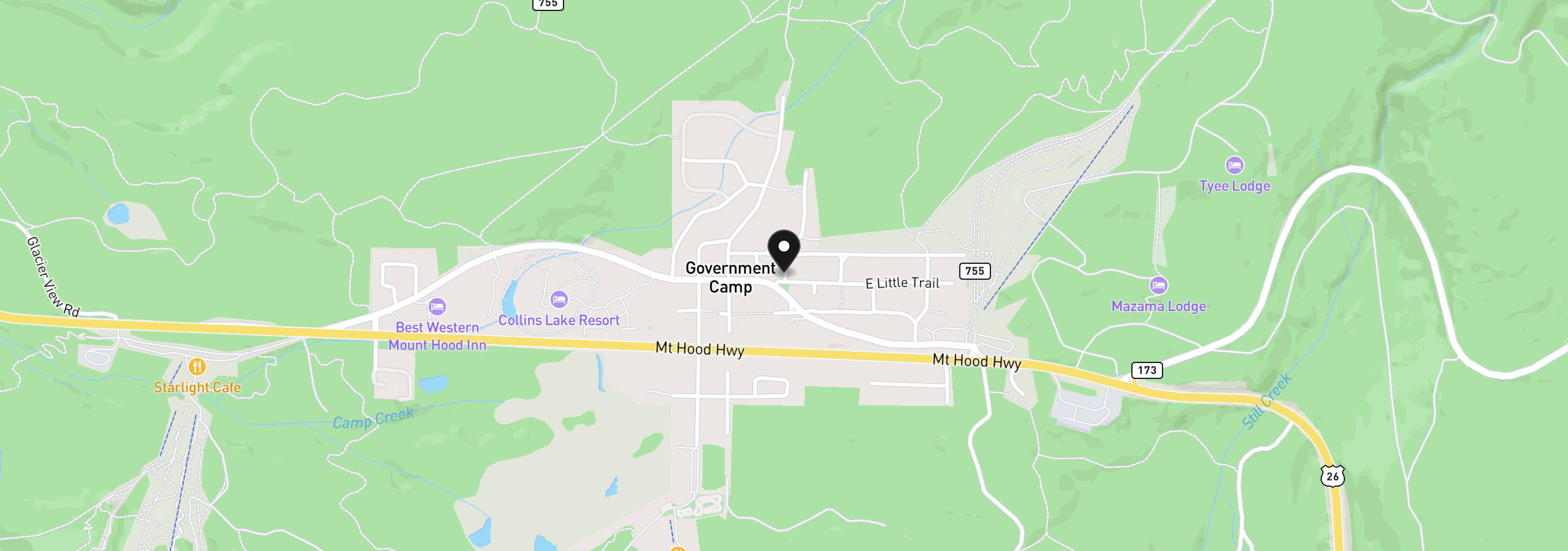Map showing the location of 30511 E Olive St, Government Camp, OR 97028