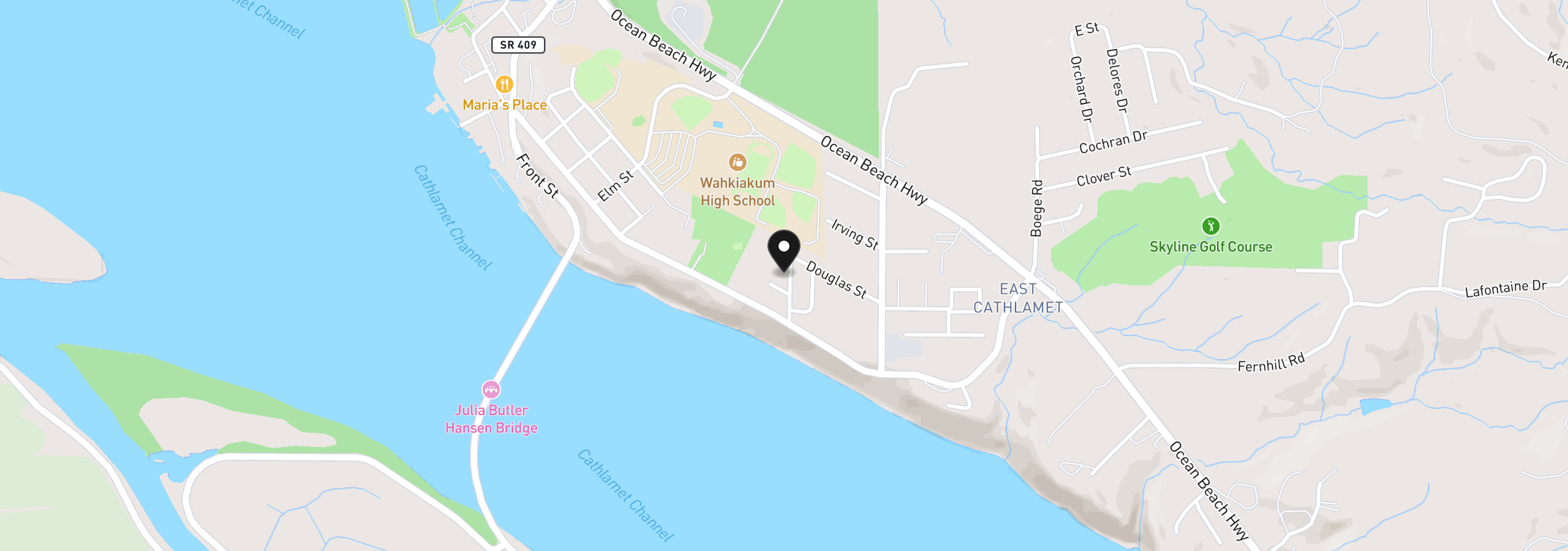 Map showing the location of 210 Glengate St, Cathlamet, Wa 98612